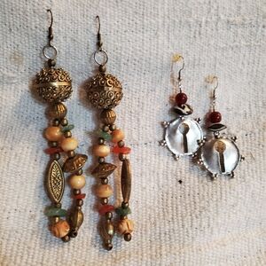 Handmade tribal pierced earrings.